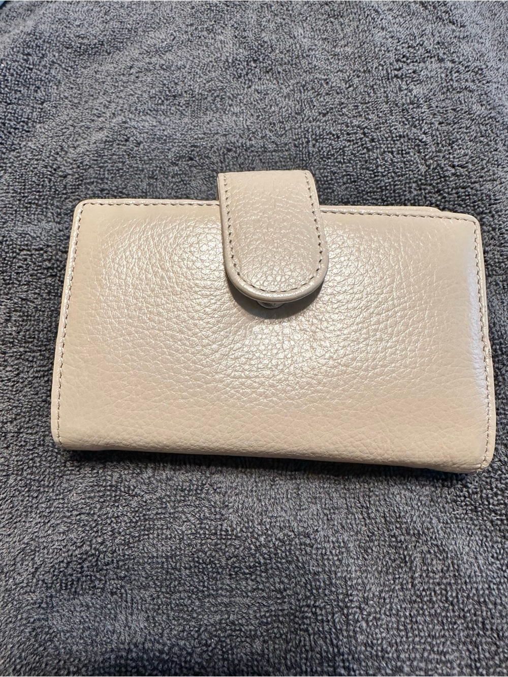 Mundi Women's Leather Snap Wallet - Cream